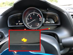 ハンドルの交換によって自動ブレーキの警告灯が点灯