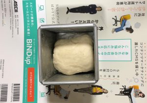 ミニ食パン作り 用の型に入れたミックス粉