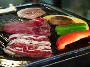 夜釣りの夕飯は焼き肉